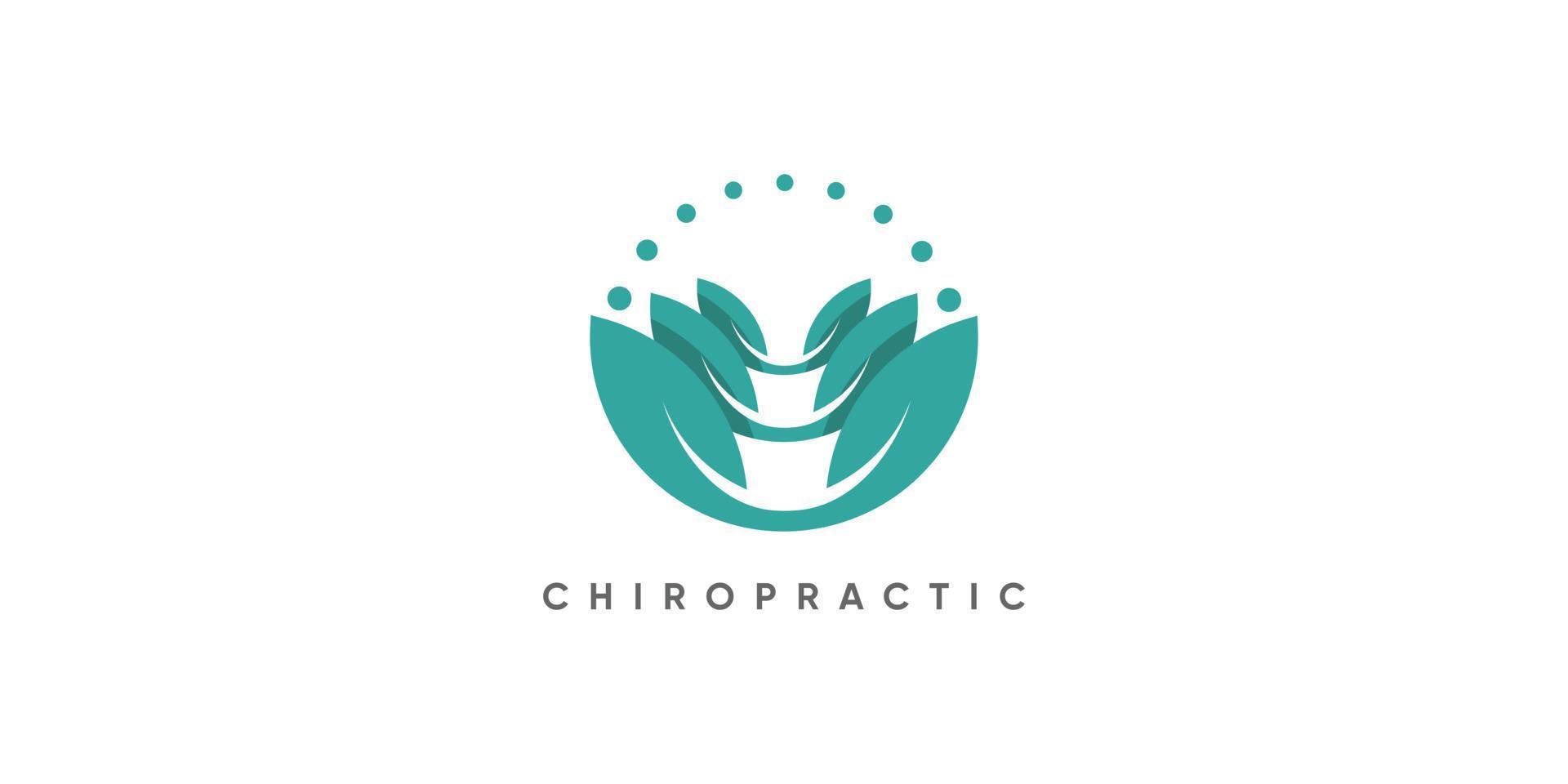 chiropractie logo ontwerp vector met creatief abstract stijl