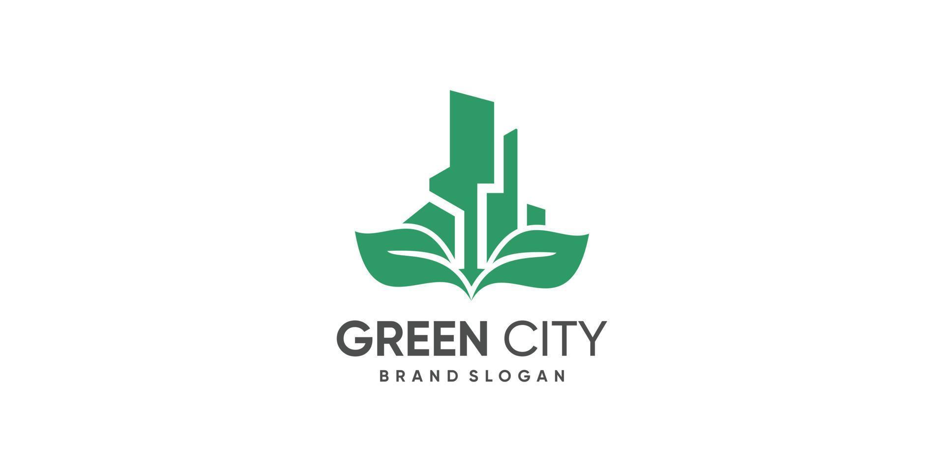 groen stad logo ontwerp vector met modern stijl