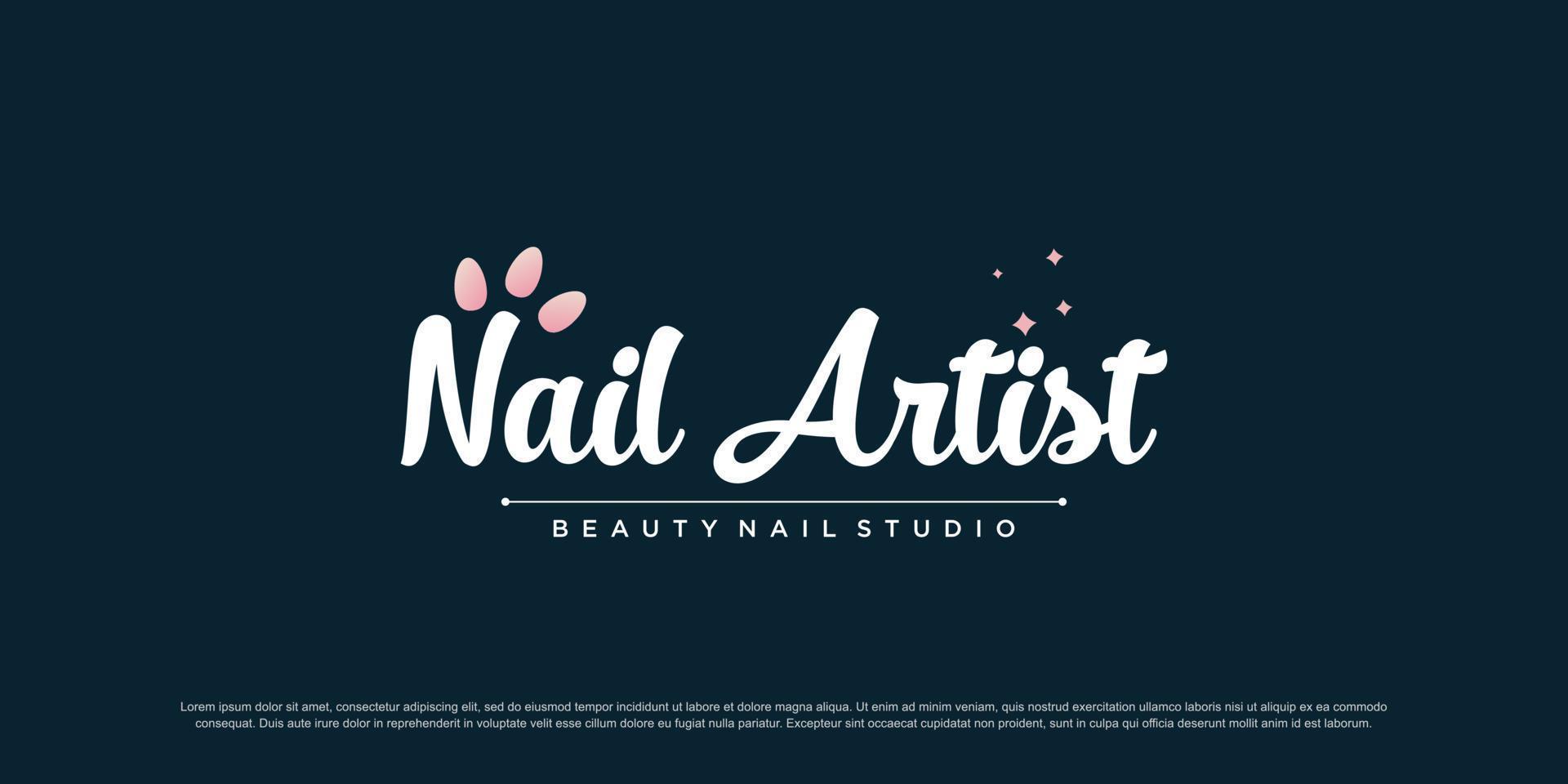 schoonheid nagel logo ontwerp vector met uniek concept