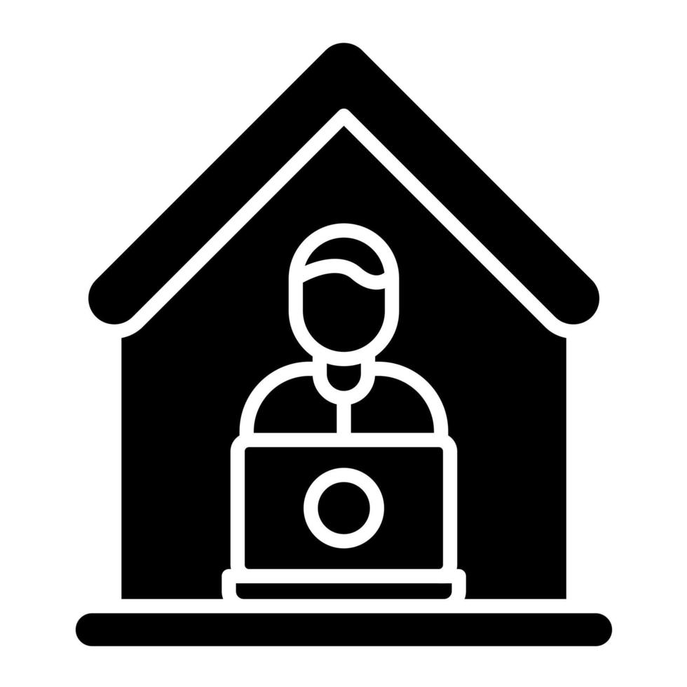 werk van huis glyph icoon vector