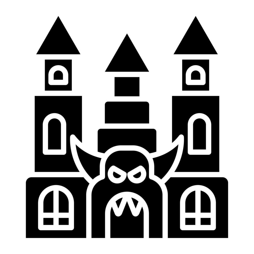 achtervolgd huis glyph icoon vector