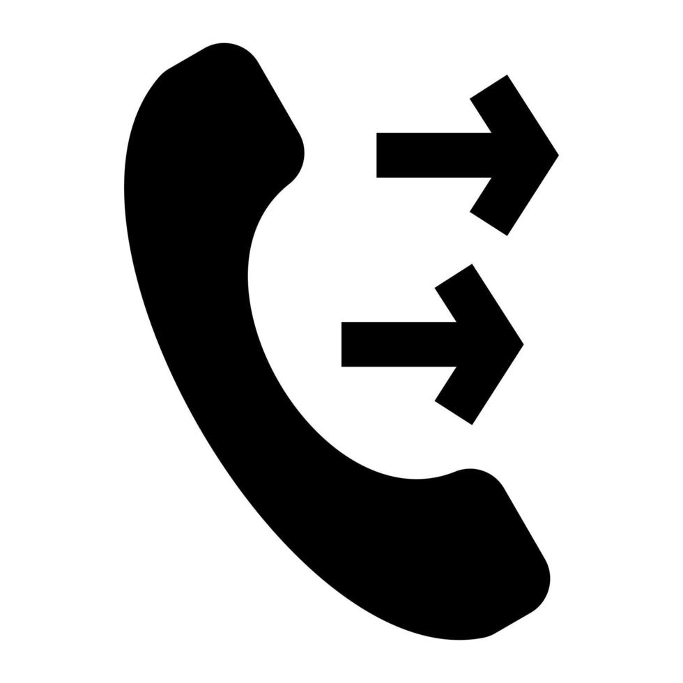 telefoontje doorsturen glyph icoon vector