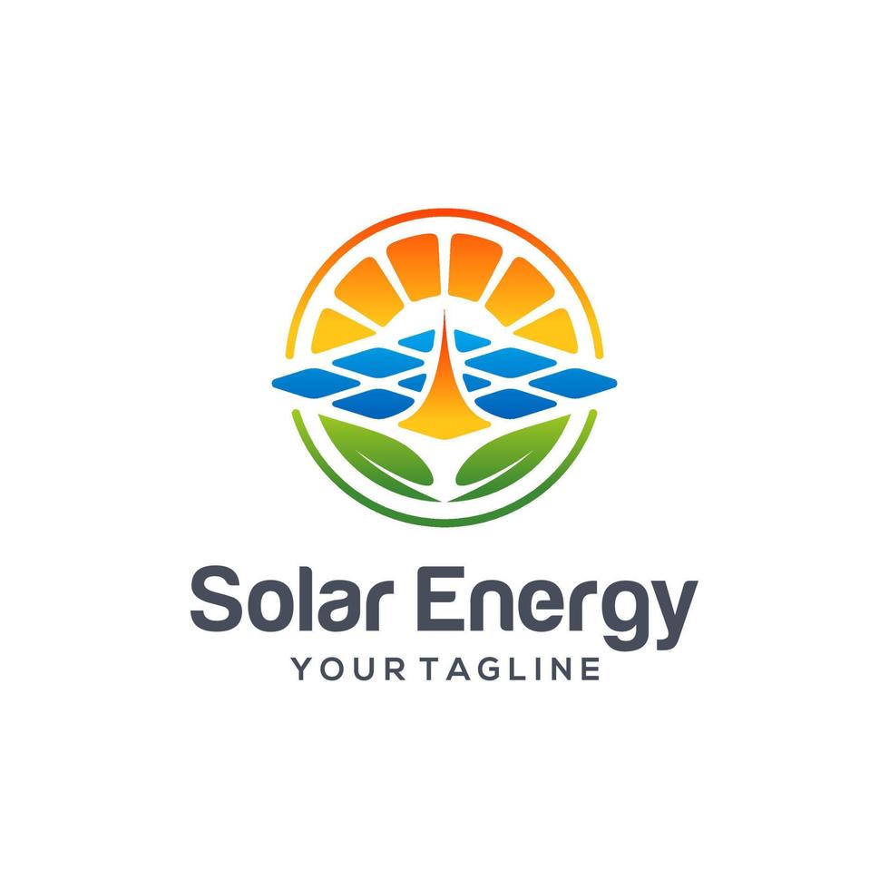 zonne-energie logo ontwerp vector