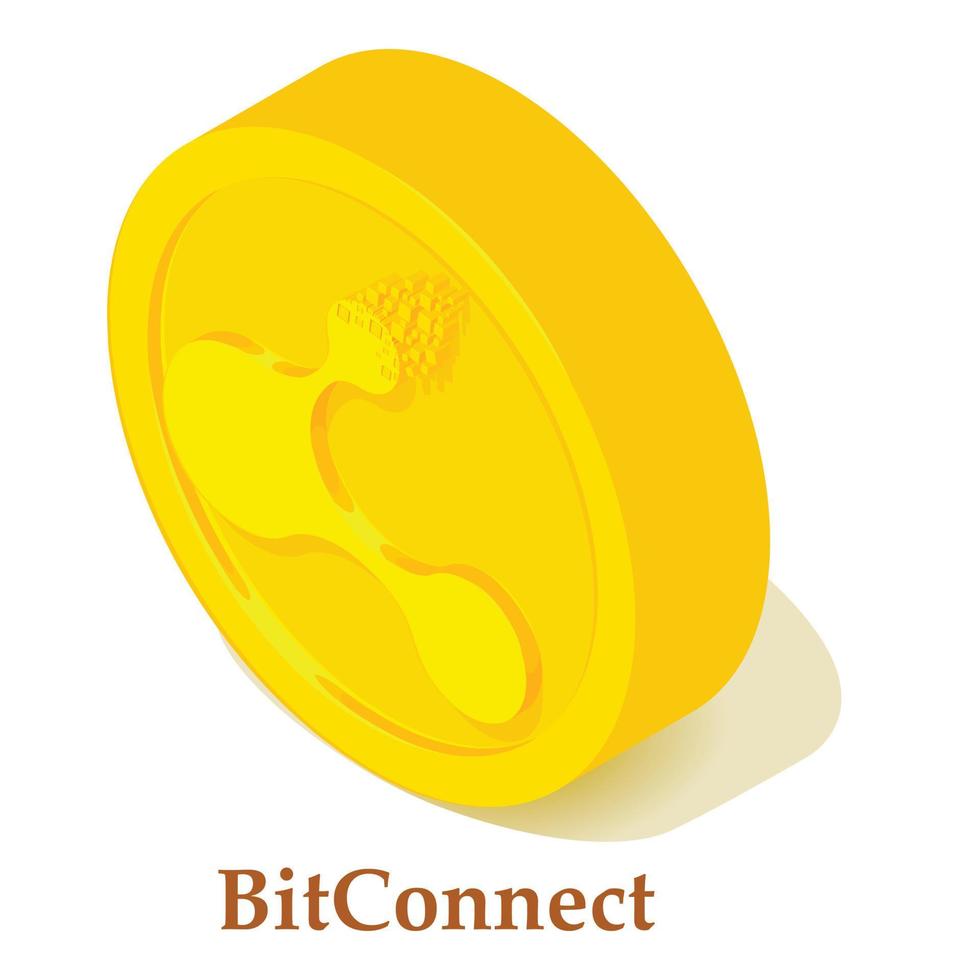 bitconnect icoon, isometrische stijl vector