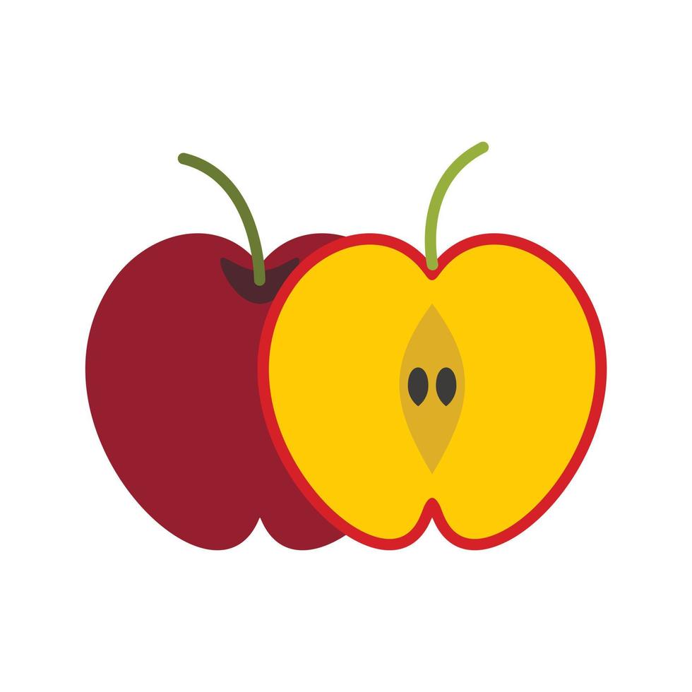 rood appel icoon, vlak stijl vector