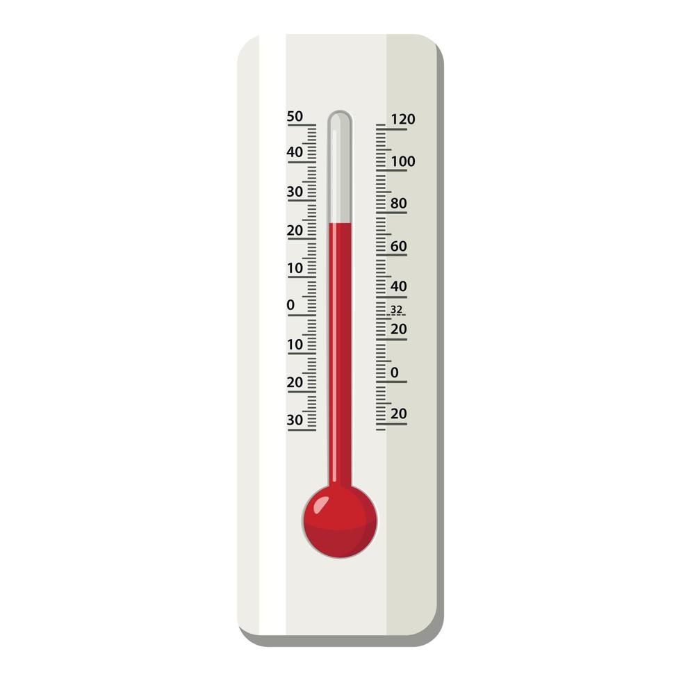 buitenshuis thermometer icoon, tekenfilm stijl vector