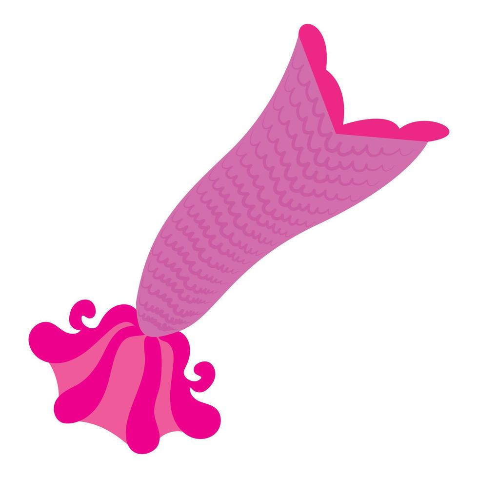 roze meermin staart icoon, tekenfilm stijl vector