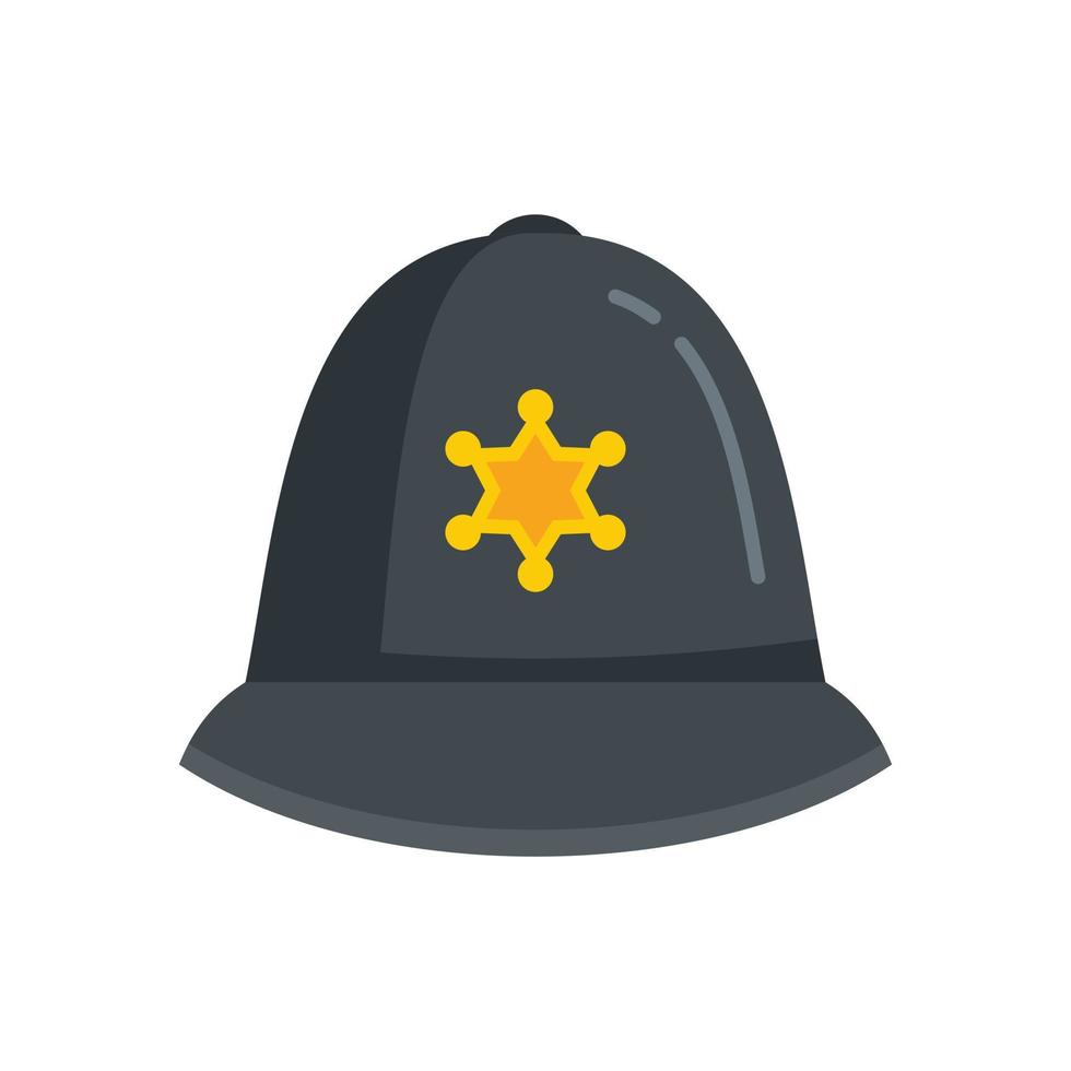Politie helm icoon vlak geïsoleerd vector
