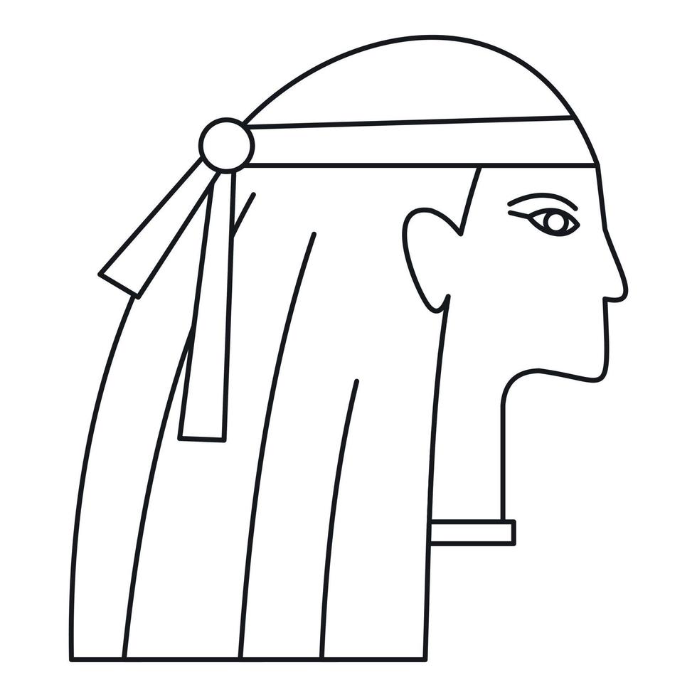 Egyptische stijl vrouw icoon, schets stijl vector