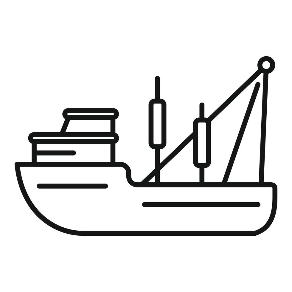 lading visvangst boot icoon schets vector. vis schip vector