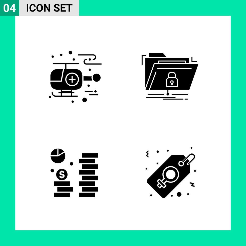 pak van 4 solide stijl icoon set. glyph symbolen voor afdrukken. creatief tekens geïsoleerd Aan wit achtergrond. 4 icoon set. vector