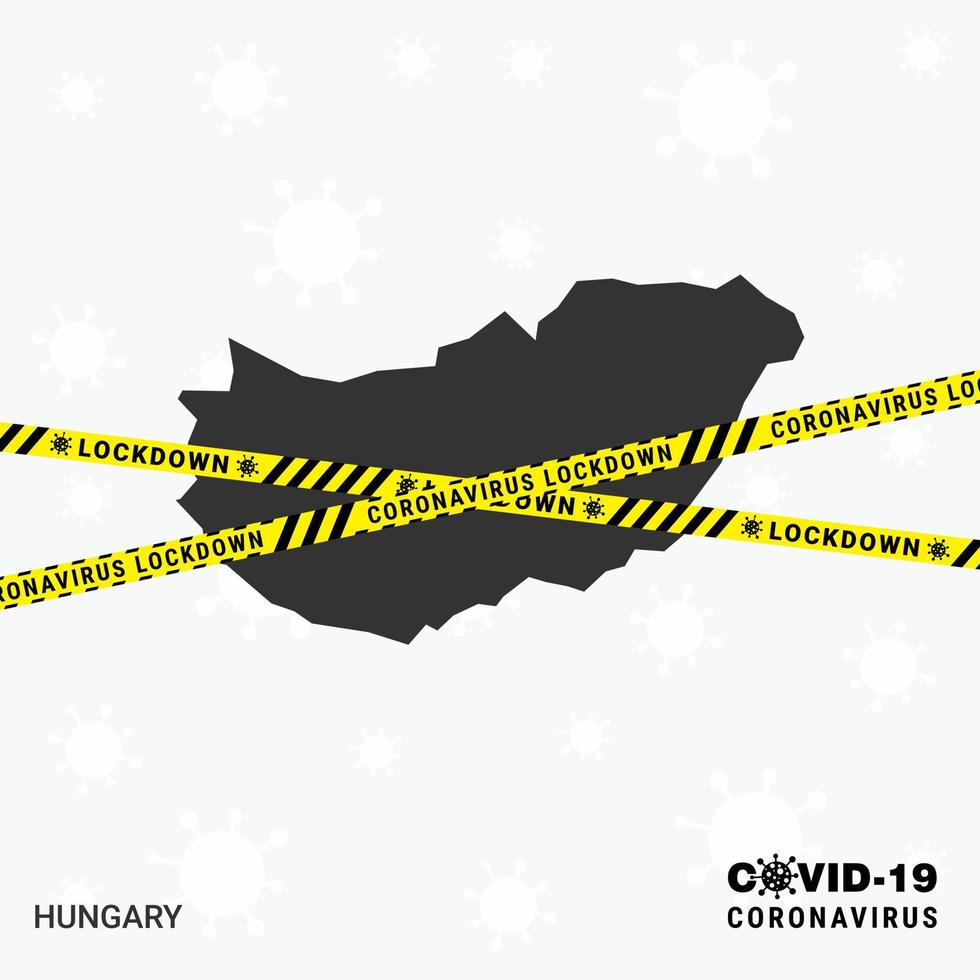 Hongarije land kaart vergrendeling sjabloon voor coronavirus pandemisch voor hou op virus transmissie vector