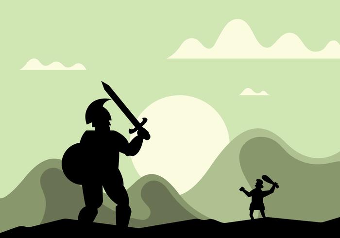 David en goliath vector illustratie