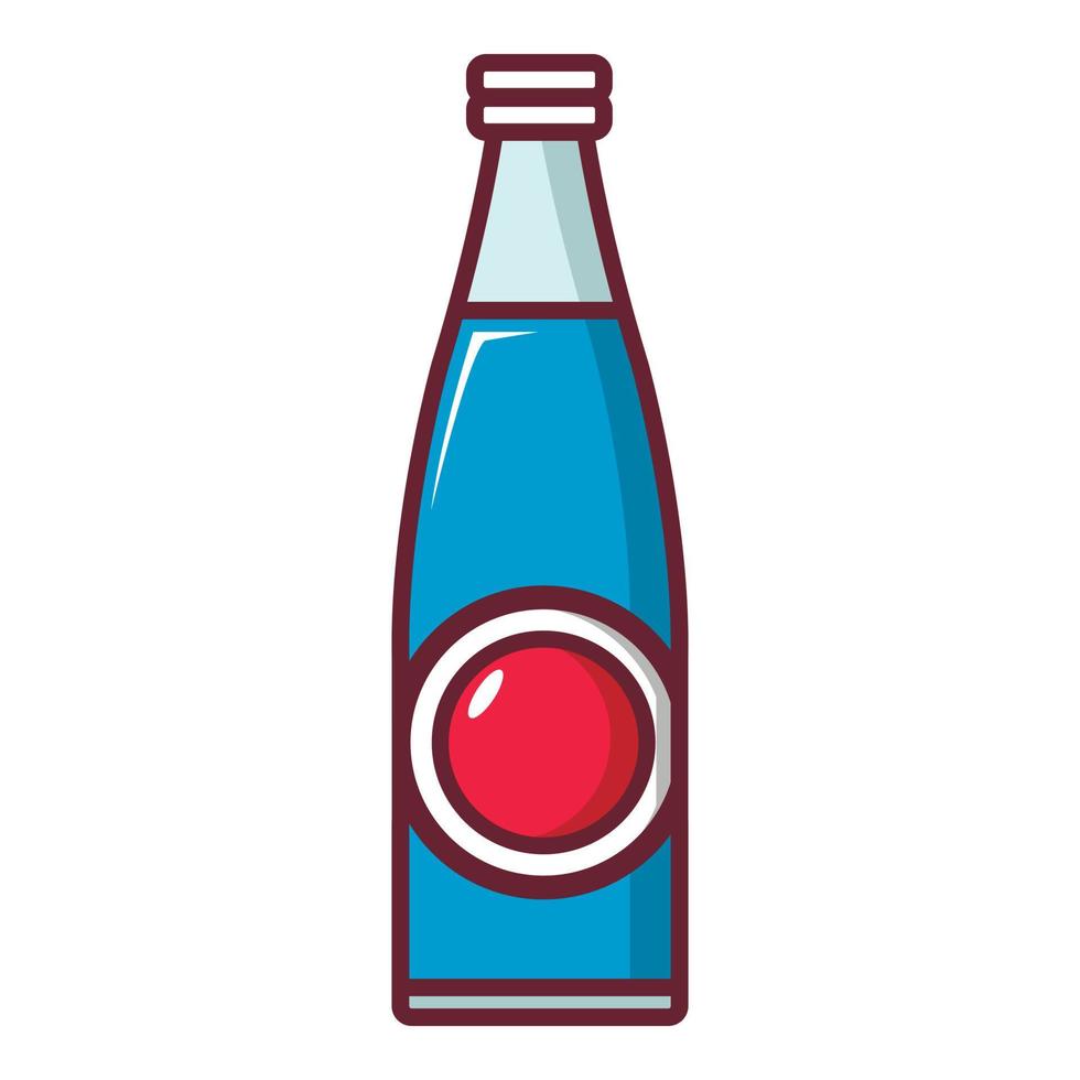 Frisdrank fles icoon, tekenfilm stijl vector