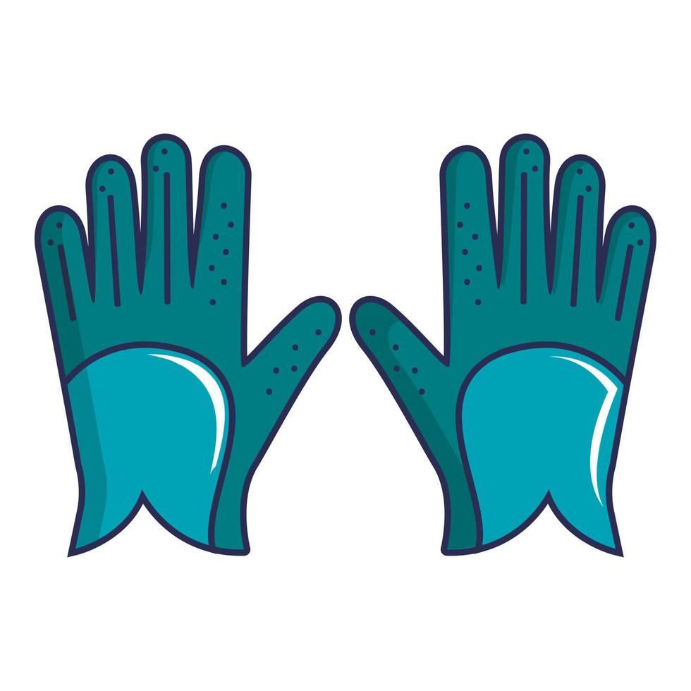 blauw golf handschoenen icoon, tekenfilm stijl vector