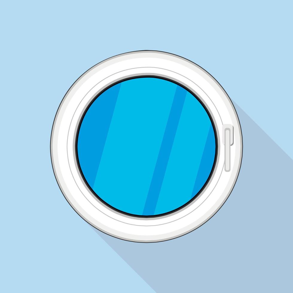 ronde venster icoon, vlak stijl vector