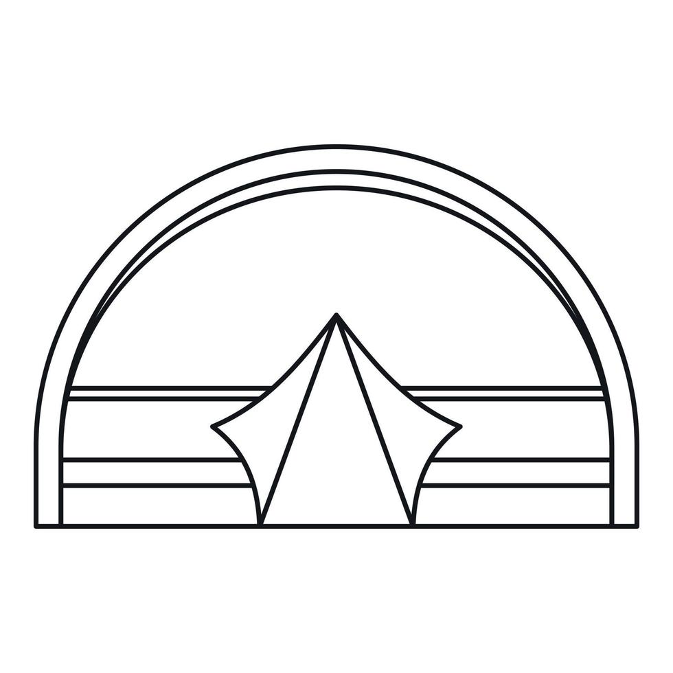 groot koepel tent voor camping icoon, schets stijl vector