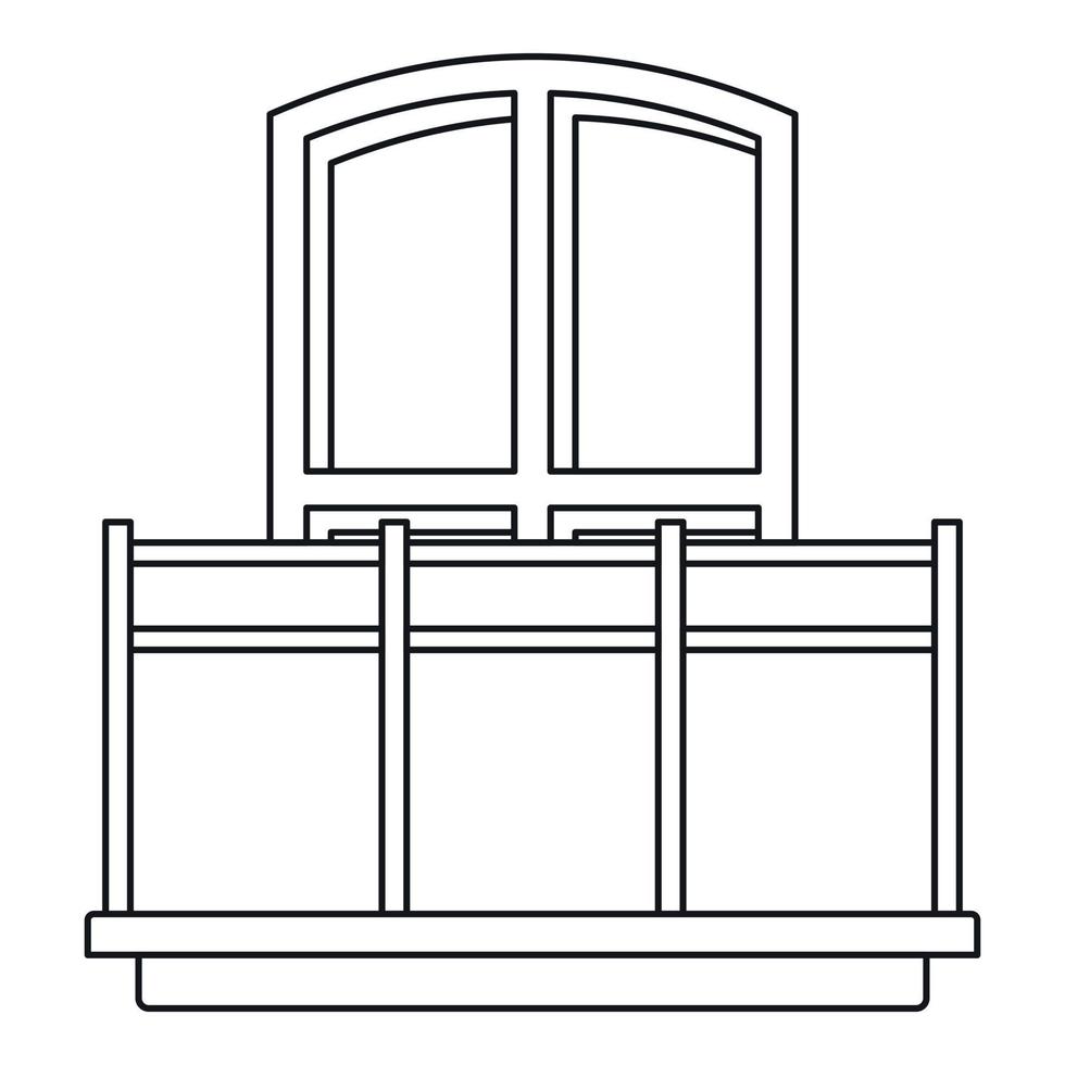 balkon icoon, schets stijl vector