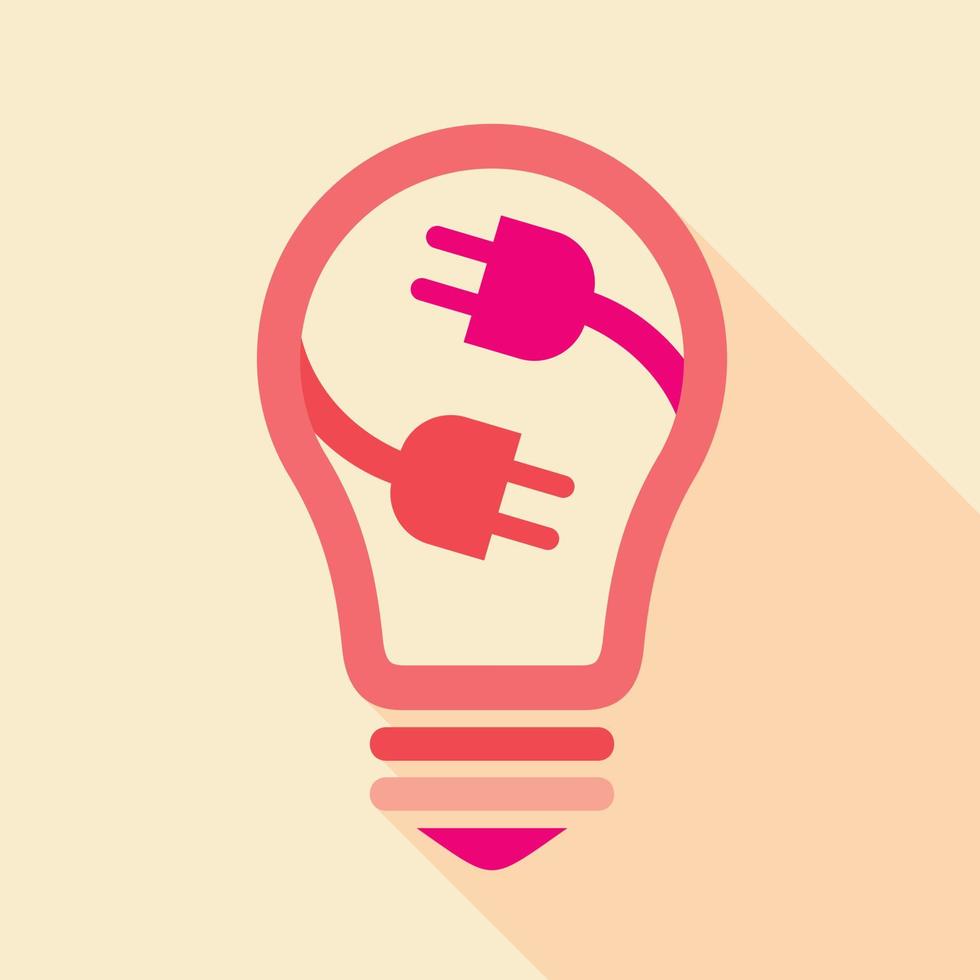 roze licht lamp met elektrisch pluggen binnen icoon vector