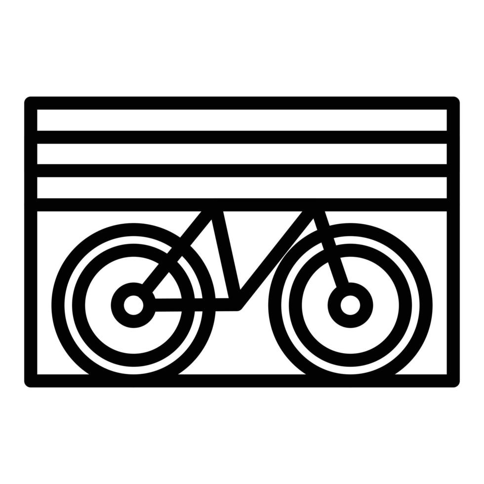 fiets garage icoon schets vector. park Oppervlakte vector