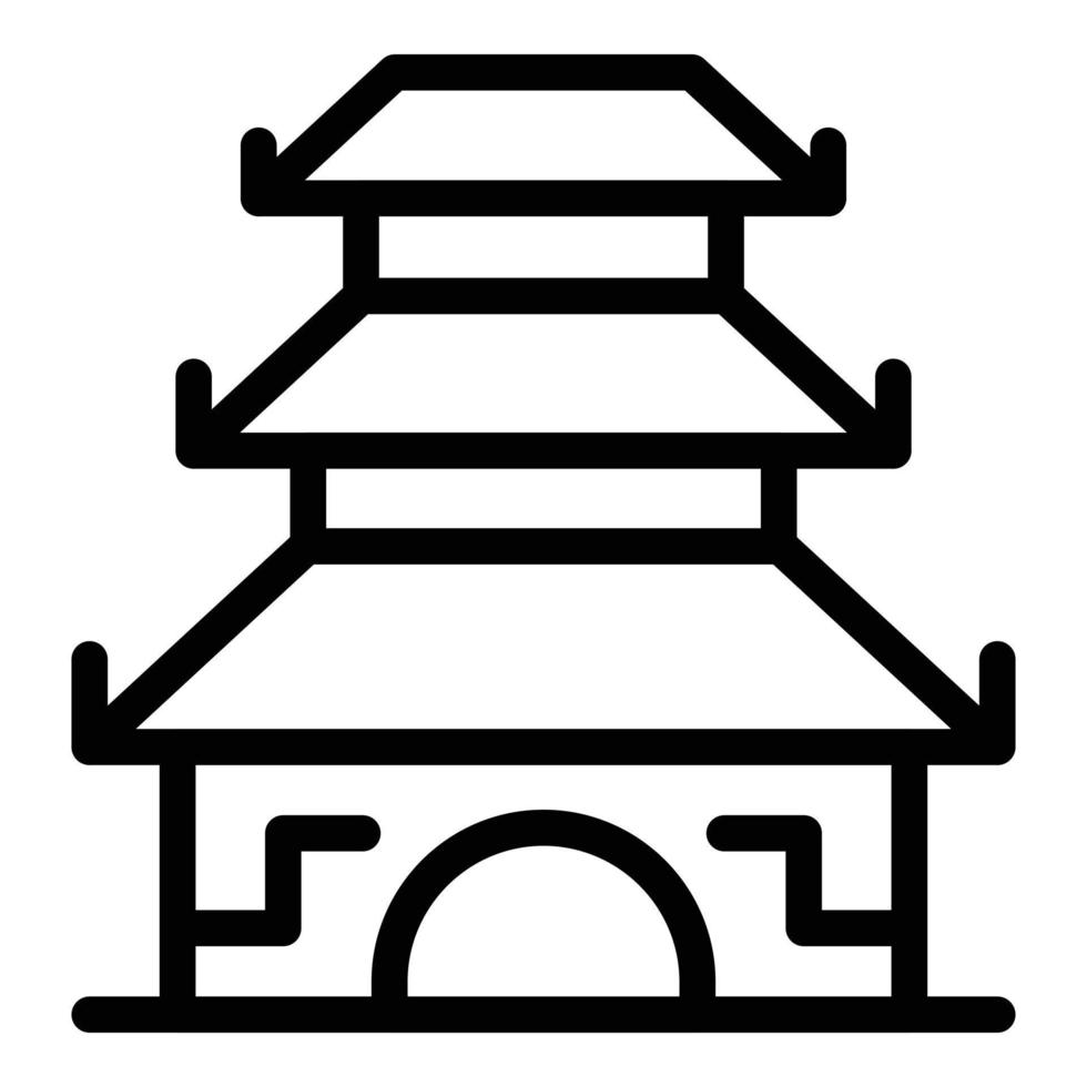 altaar pagode icoon schets vector. Chinese tempel vector