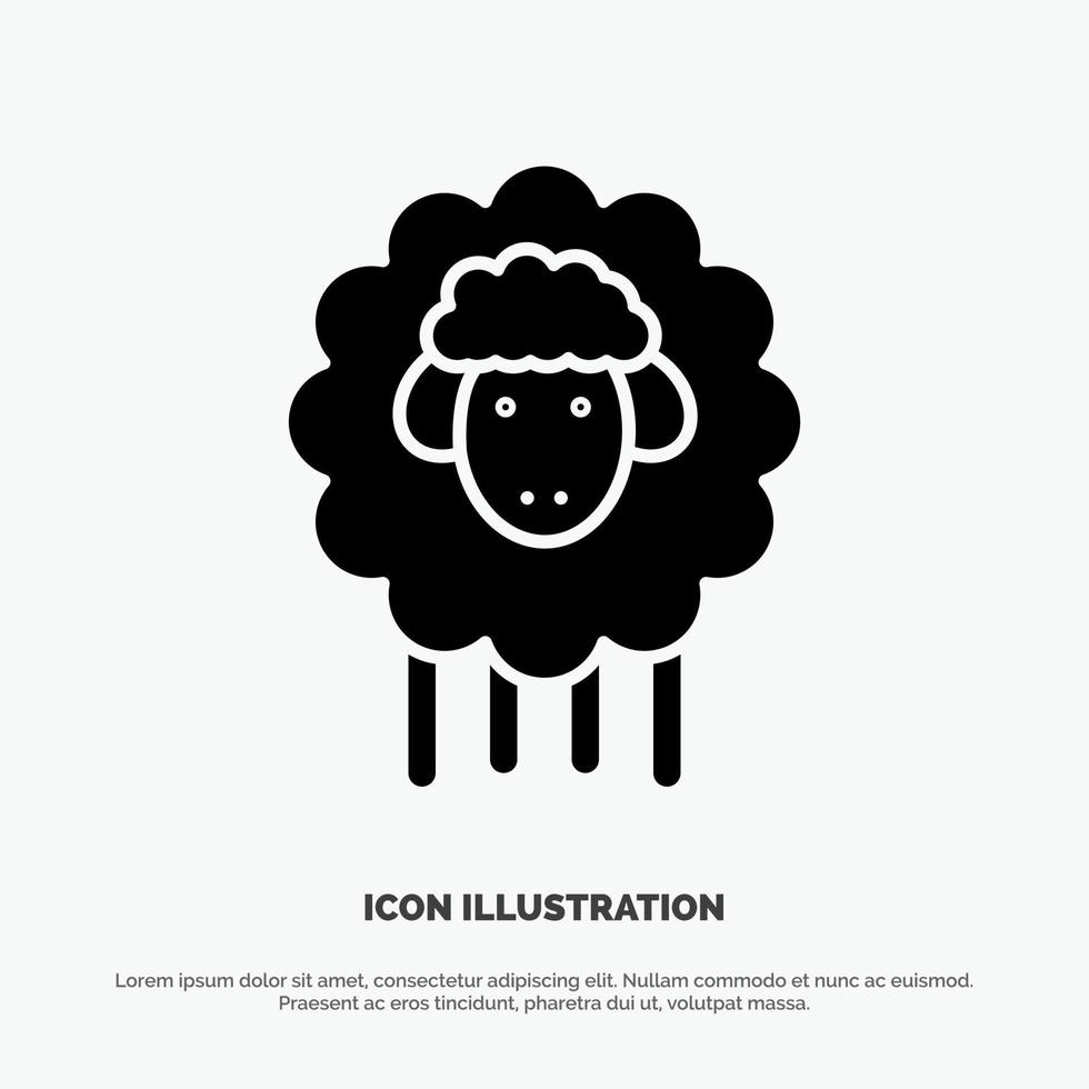 Pasen lam schapen voorjaar solide glyph icoon vector