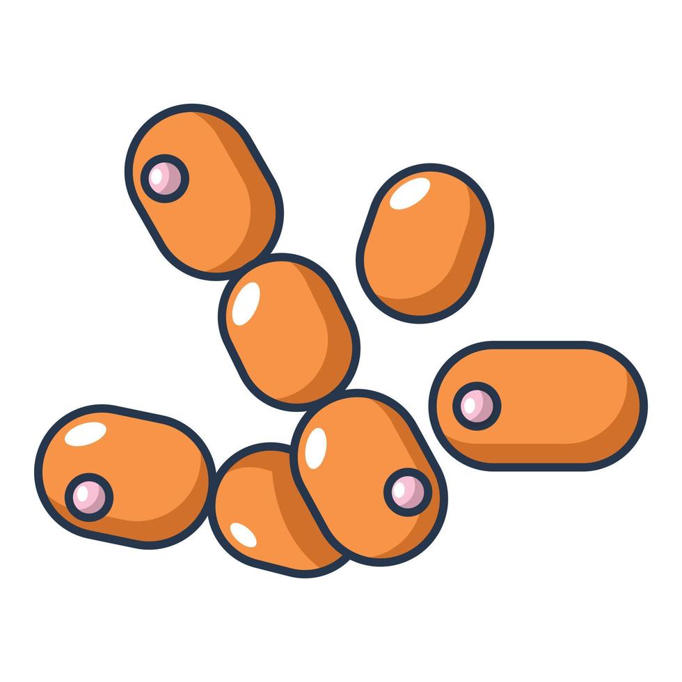 veel van bacterie icoon, tekenfilm stijl vector