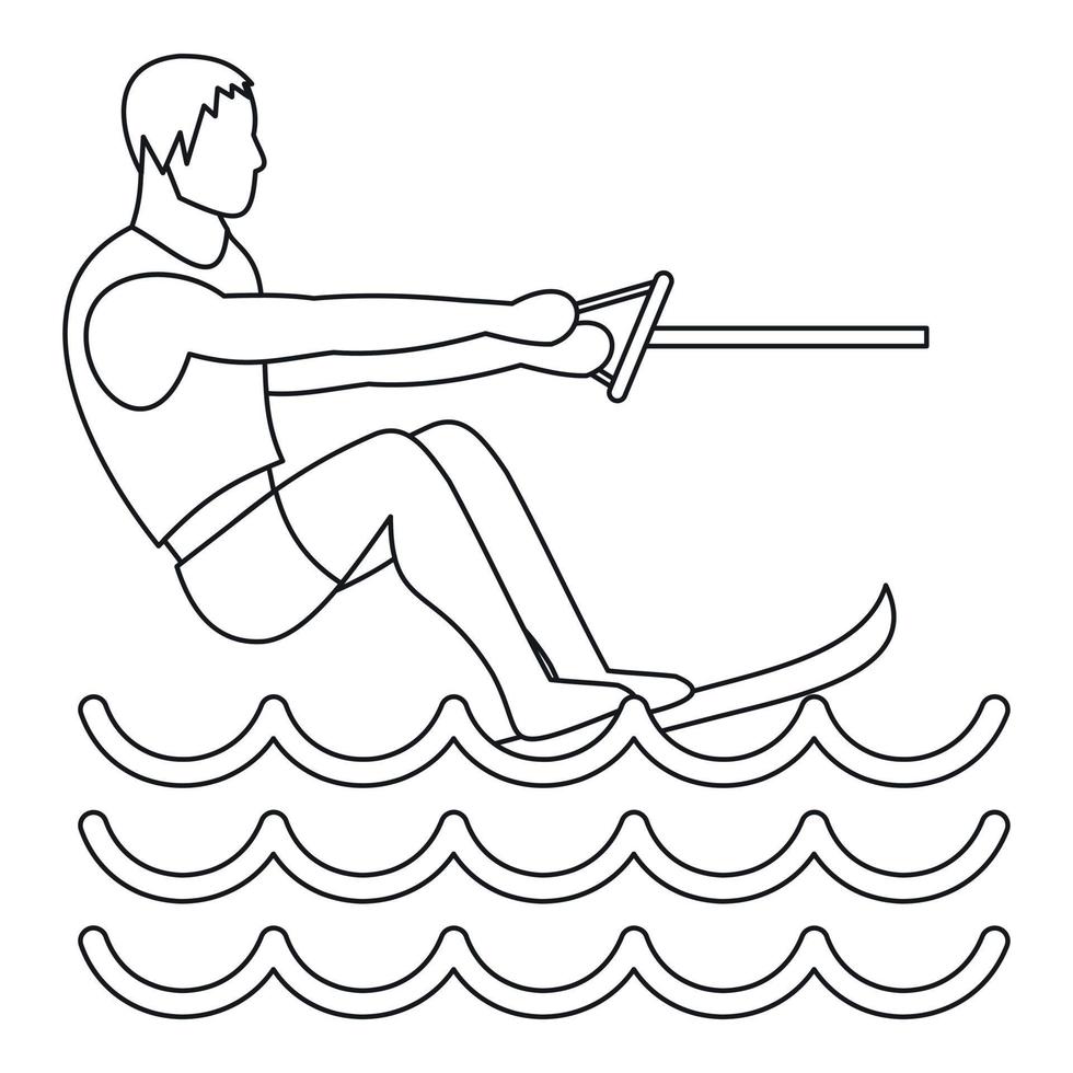 water ski icoon, gemakkelijk stijl vector