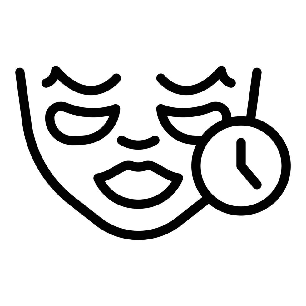 oog lap tijd icoon schets vector. masker schoonheid vector