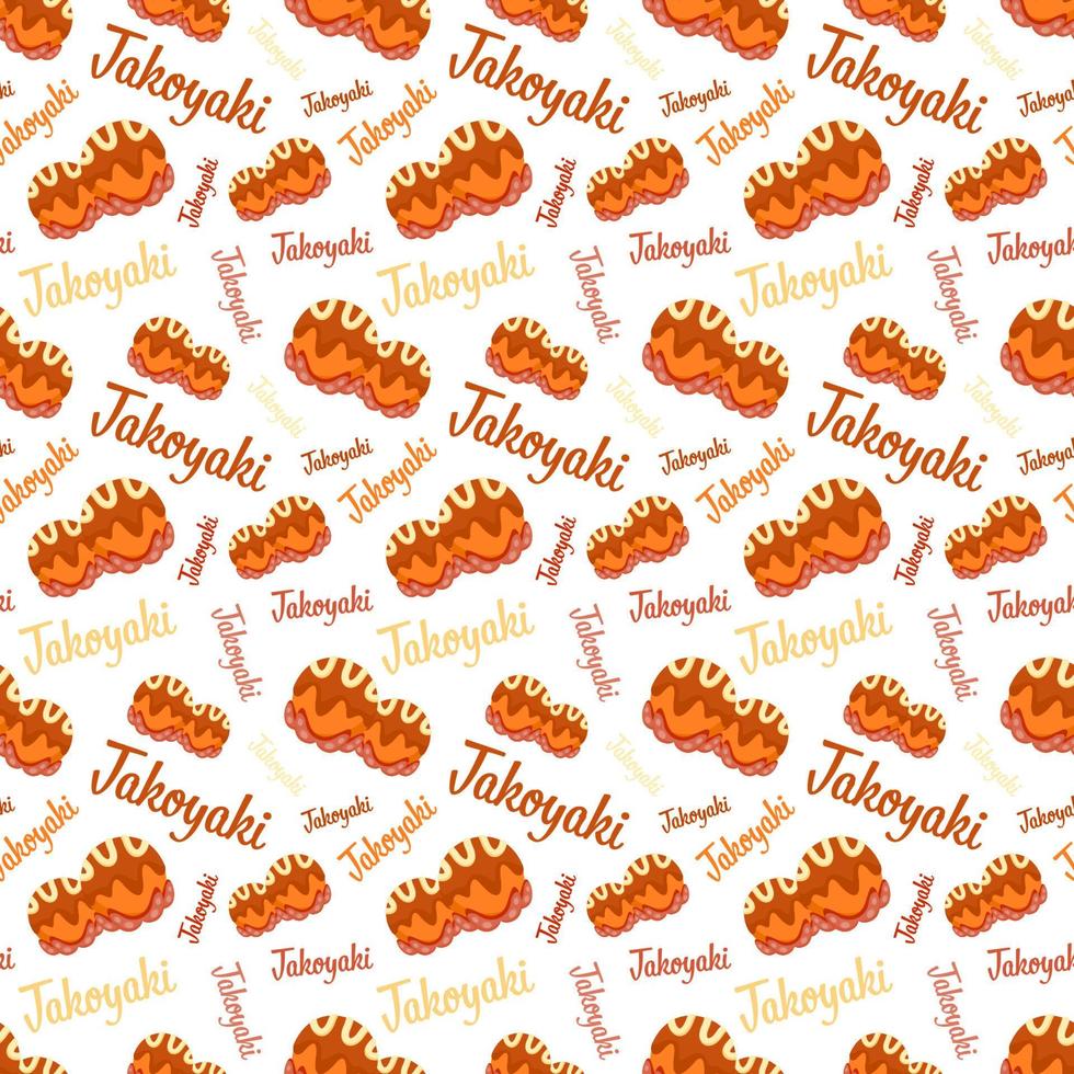 naadloos patroon met takoyaki, voor decoratie vector