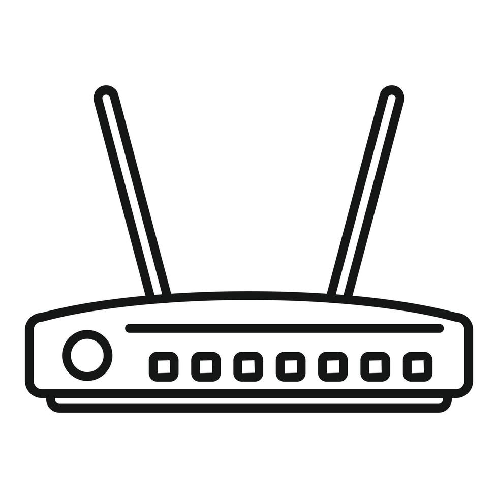 Wifi modem icoon schets vector. internet uitrusting vector