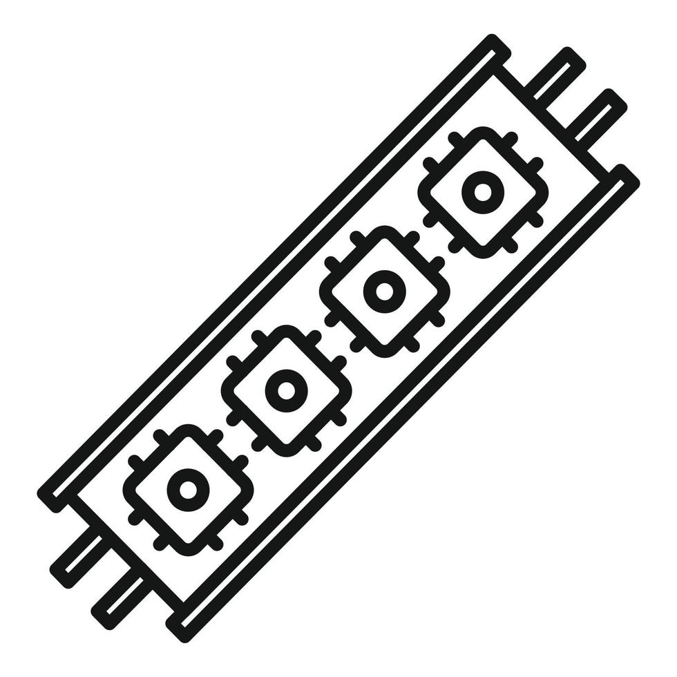 LED strip module icoon schets vector. diode licht vector