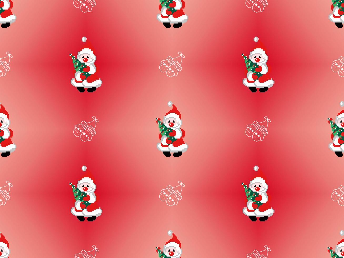 de kerstman claus tekenfilm karakter naadloos patroon Aan rood achtergrond vector