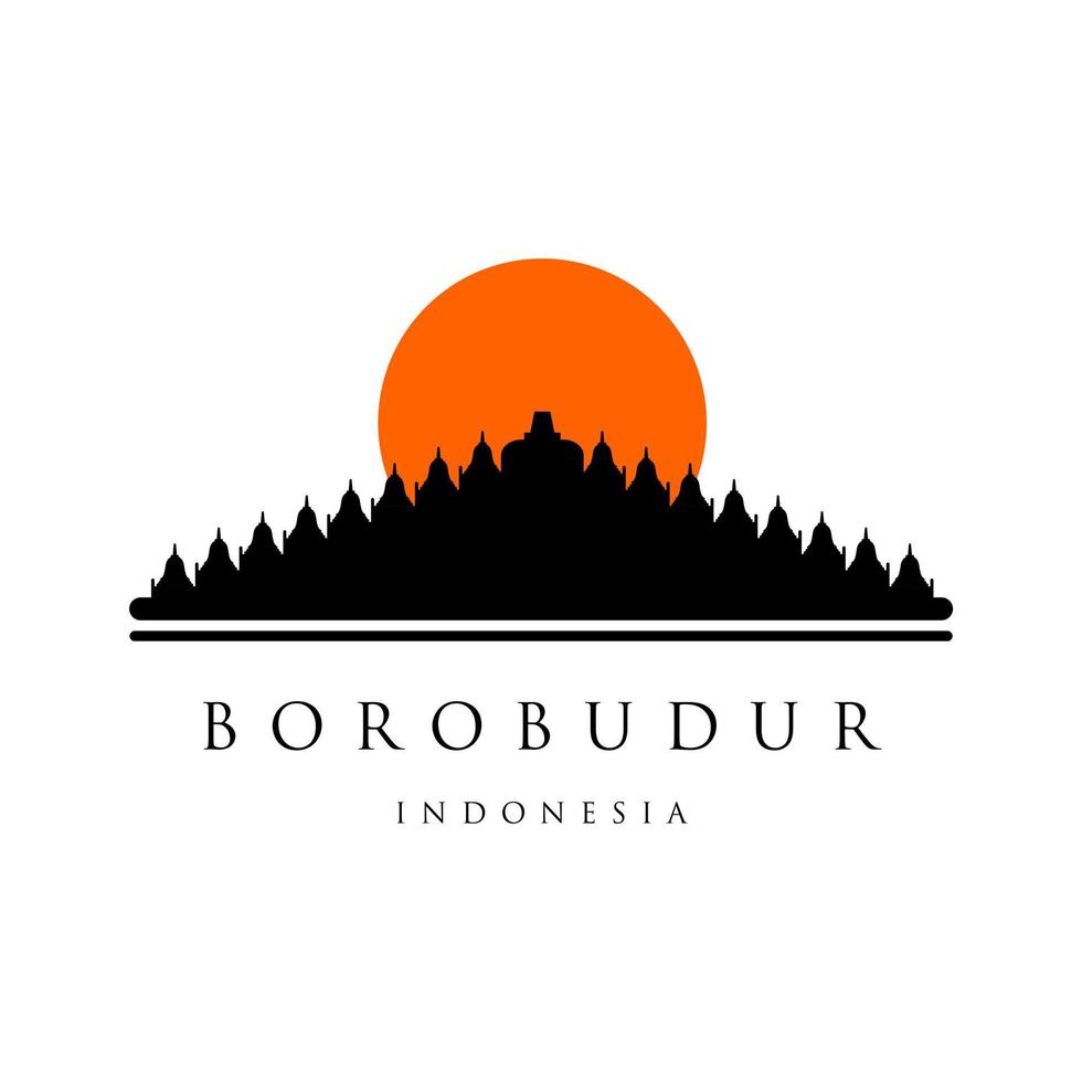 borobudur tempel Indonesië mijlpaal vector illustratie. boeddhistisch of Boeddha tempel