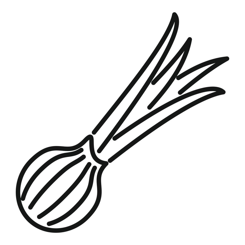 bieslook groente icoon schets vector. Chinese kruid vector