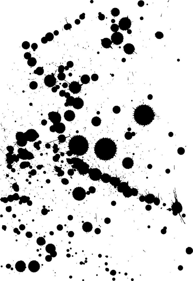 zwart geïsoleerd inkt vlek met rommelig druppels vector