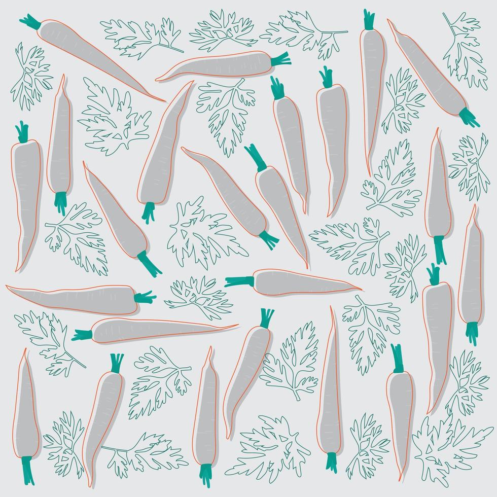 afdrukken patroon achtergrond met lijn kunst van wortels ontwerp voor keuken behang sjabloon vector