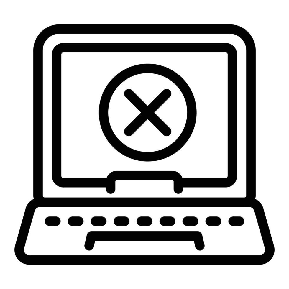 Nee laptop info icoon schets vector. digitaal ontgiften vector