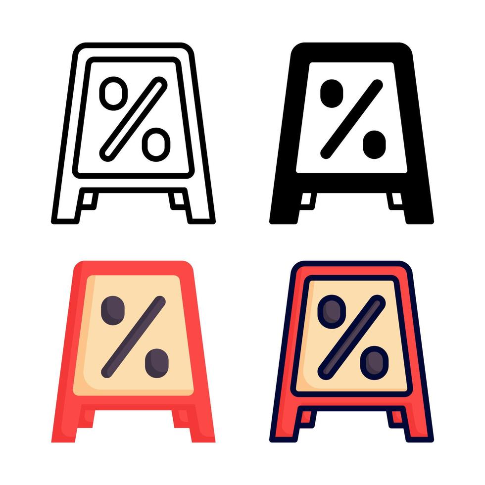 aanbod bord icoon reeks stijl verzameling vector