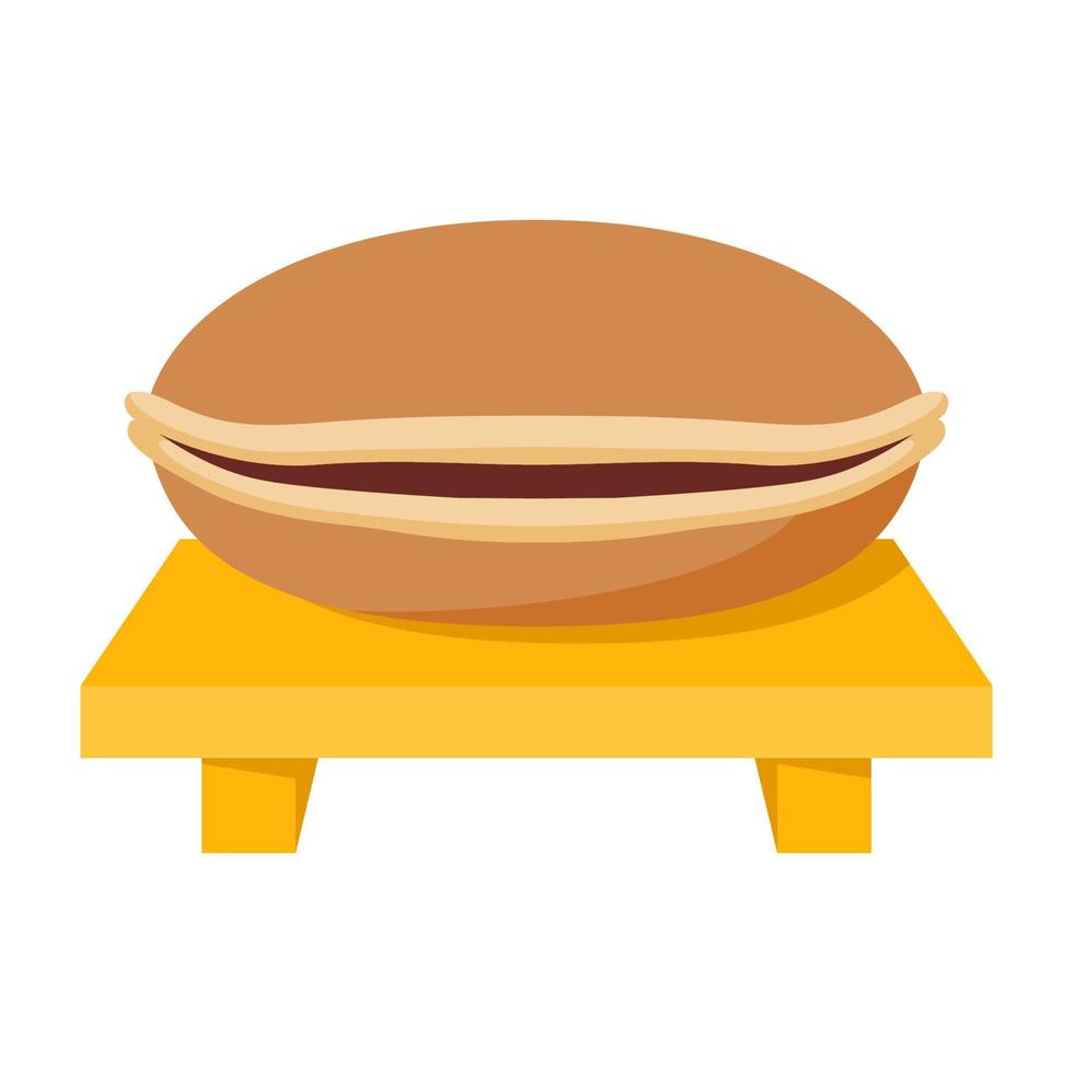 dorayaki in vlak stijl geïsoleerd vector