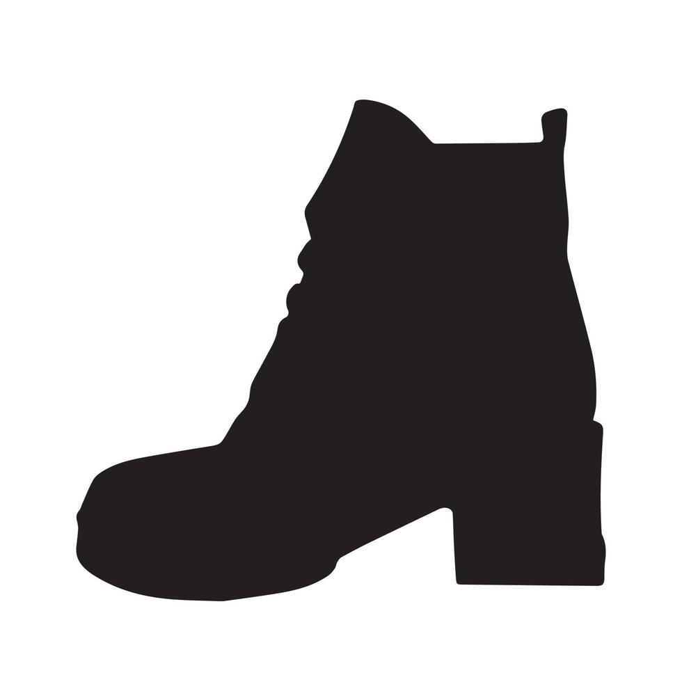 zwart leer modern enkel laarzen vector icoon silhouet. pictogram schoenen illustratie met gemakkelijk vlak vorm geïsoleerd Aan duidelijk wit achtergrond.