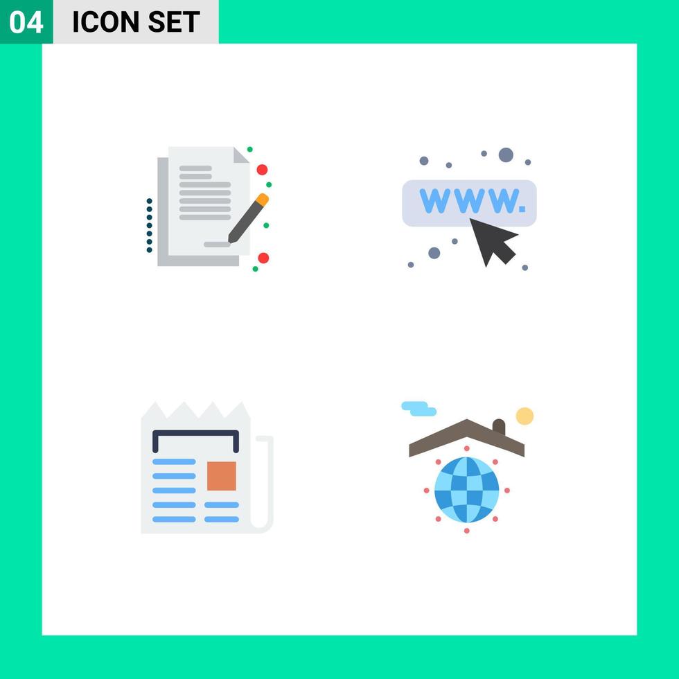 voorraad vector icoon pak van 4 lijn tekens en symbolen voor contract nieuwsbrief document webpagina papier bewerkbare vector ontwerp elementen