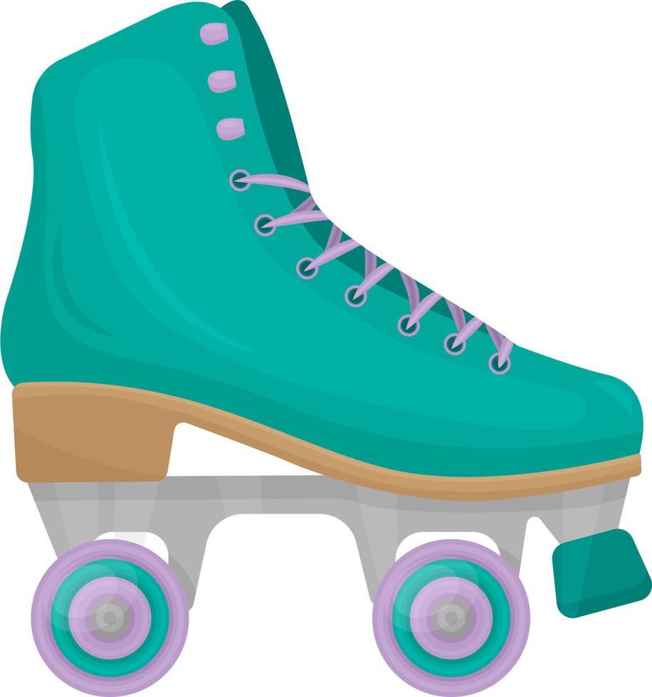 groen wijnoogst rol schaatsen, voor wandelen en spelen sport. vector illustratie geïsoleerd Aan wit achtergrond.