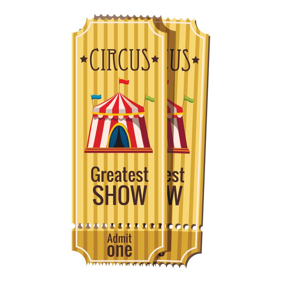 circus kaartjes icoon, tekenfilm stijl vector