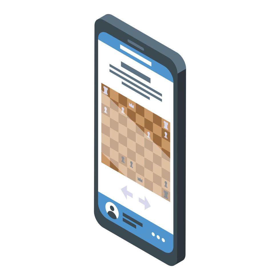 smartphone online schaak icoon isometrische vector. spel bord vector