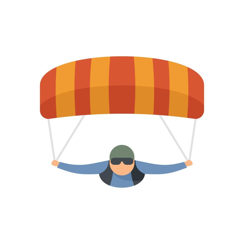 parachutespringen Mens icoon vlak geïsoleerd vector