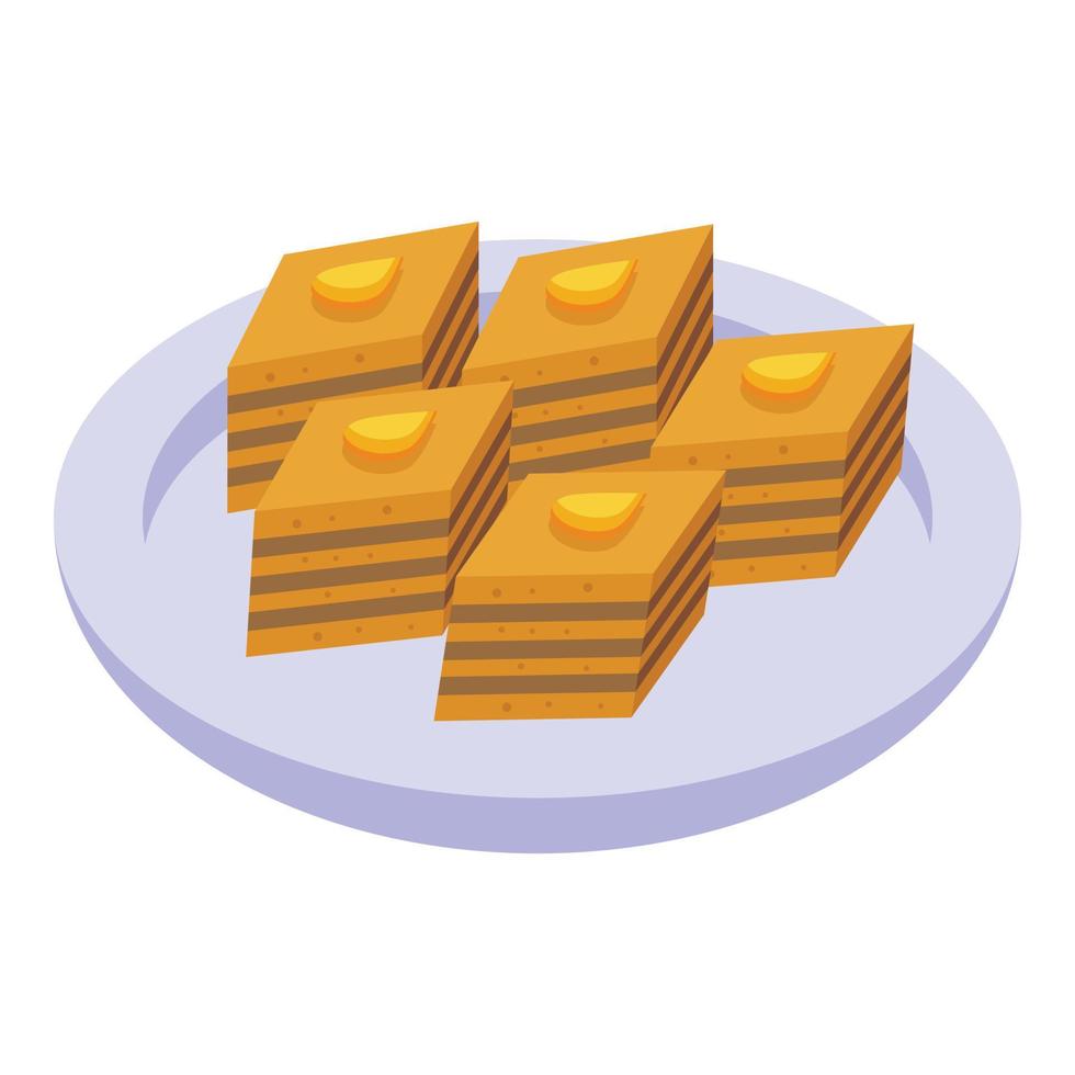 Azerbeidzjan taart icoon isometrische vector. voedsel honing vector