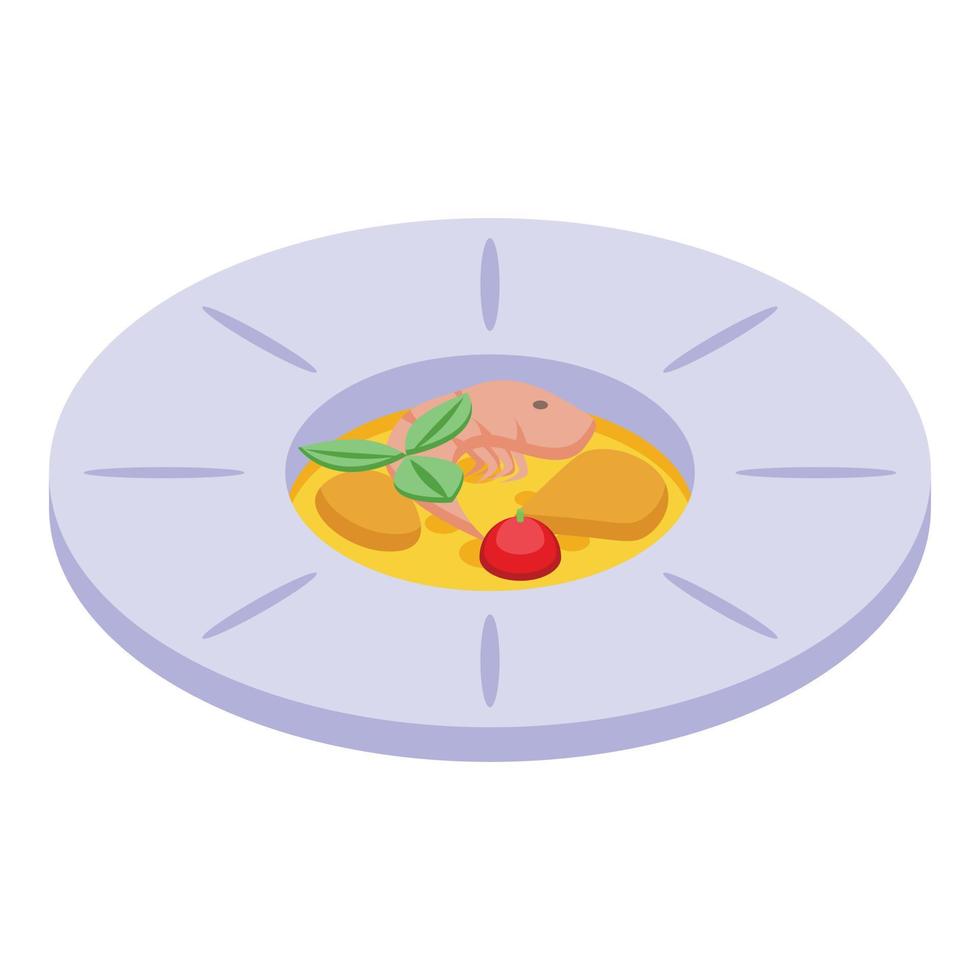 garnaal voedsel icoon isometrische vector. Spaans keuken vector
