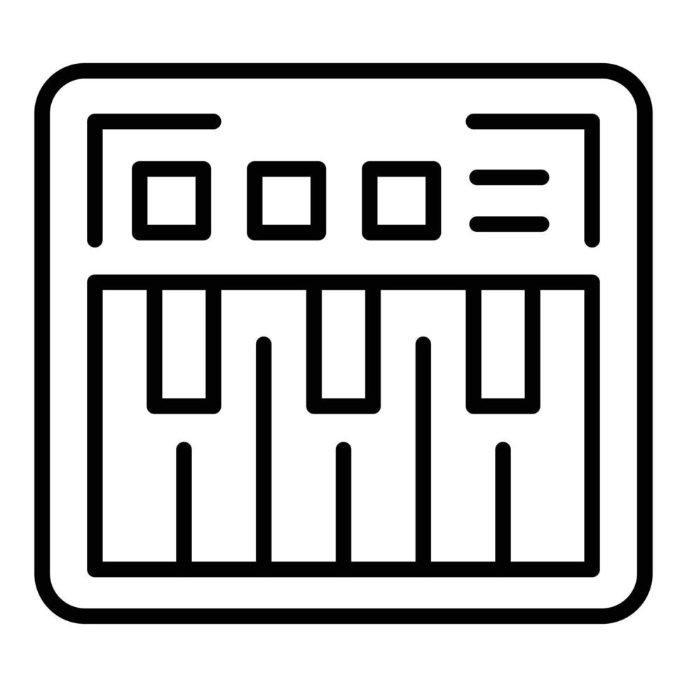 zuur synthesizer icoon schets vector. dj piano vector