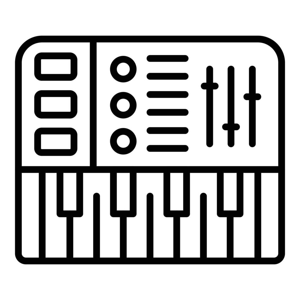 dj synthesizer icoon schets vector. muziek- piano vector